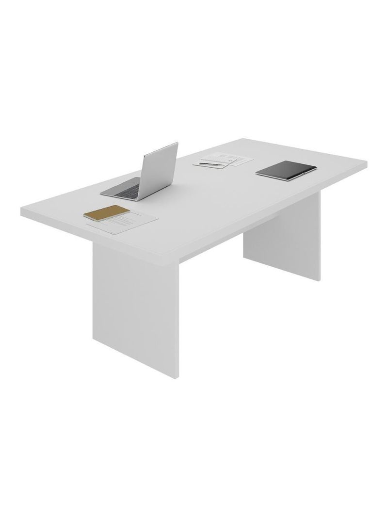 Mesa De Escritório 200cm Para Reunião Com Tampo 30mm Multimóveis CR25281 Branco