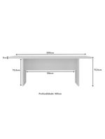 Mesa De Escritório 200cm Para Reunião Com Tampo 30mm Multimóveis CR25281 Branco