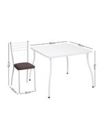 Conjunto Mesa De Jantar 90cm Com 4 Cadeiras Multimóveis Cr50134 Branco Marrom