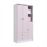Roupeiro Infantil Em Mdp 15mm Com 3 Portas Percasa Rosa