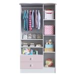 Roupeiro Infantil Em Mdp 15mm Com 3 Portas Percasa Rosa