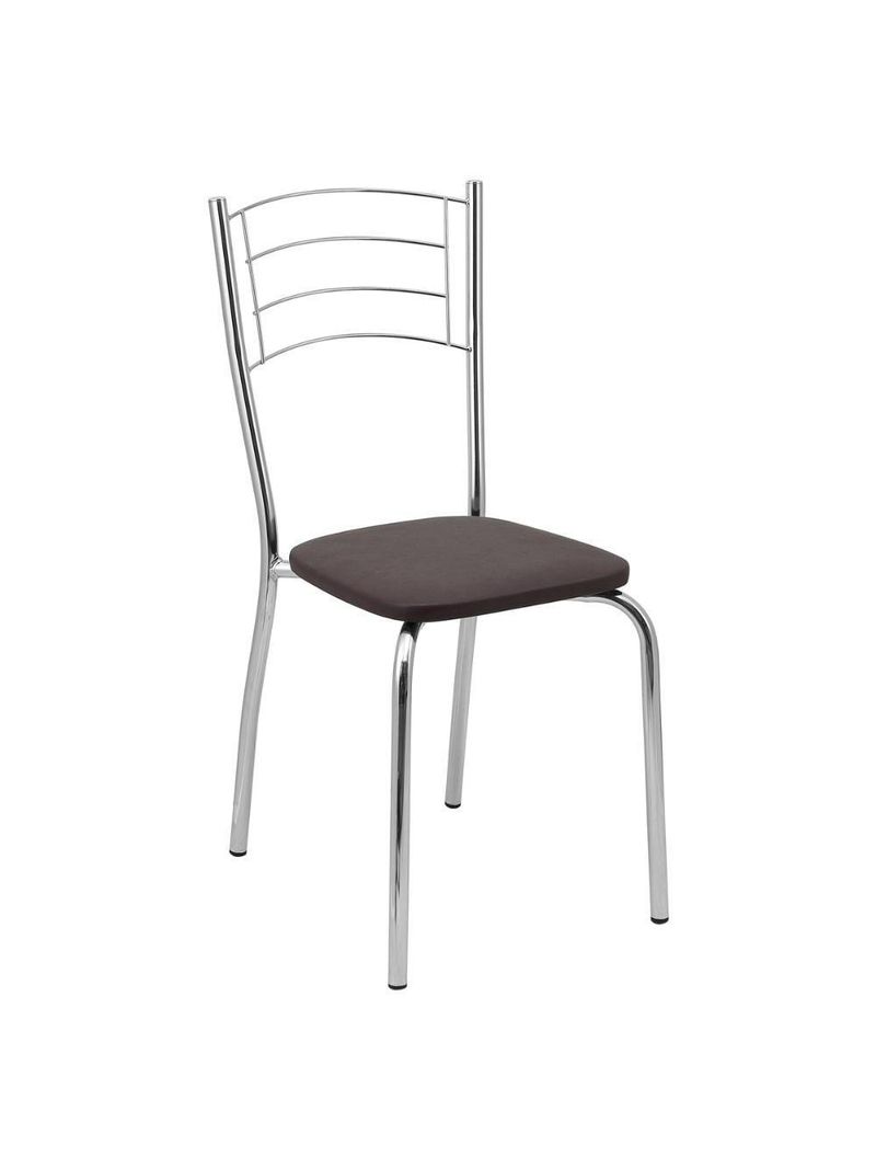 Conjunto Mesa De Jantar Redonda Com Vidro 80cm Com 4 Cadeiras Multimóveis Cr50138 Marrom