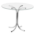 Conjunto Mesa De Jantar Redonda Com Vidro 80cm Com 4 Cadeiras Multimóveis Cr50138 Marrom