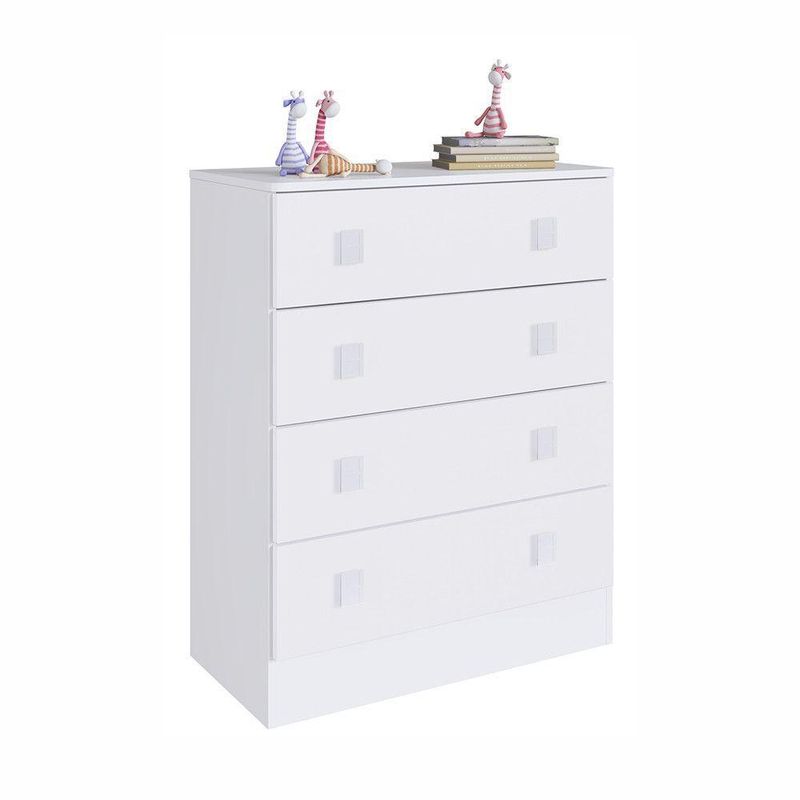 Cômoda Infantil Em Mdp 15mm 4 Gavetas Percasa Branco