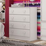 Cômoda Infantil Em Mdp 15mm 4 Gavetas Percasa Branco