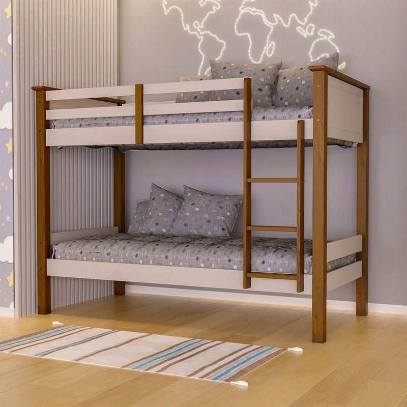 Beliche Infantil Beliche Retrô Off White Nogueira com Design Retrô em MDF Móveis