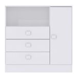 Cômoda Infantil 3 Gavetas 1 Porta Mdp 15mm Percasa Branco