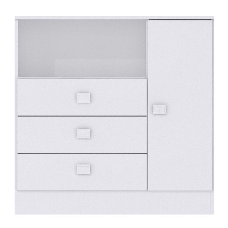 Cômoda Infantil 3 Gavetas 1 Porta Mdp 15mm Percasa Branco