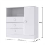 Cômoda Infantil 3 Gavetas 1 Porta Mdp 15mm Percasa Branco