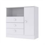 Cômoda Infantil 3 Gavetas 1 Porta Mdp 15mm Percasa Branco