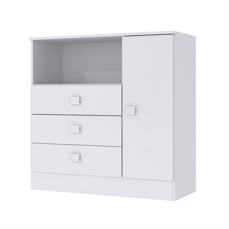 Cômoda Infantil 3 Gavetas 1 Porta Mdp 15mm Percasa Branco