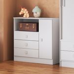 Cômoda Infantil 3 Gavetas 1 Porta Mdp 15mm Percasa Branco