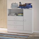 Cômoda Infantil 3 Gavetas 1 Porta Mdp 15mm Percasa Branco