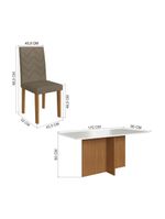 Conjunto Mesa De Jantar 170cm Com 6 Cadeiras Multimóveis CR50209 Cacau Freijó-off White-cacau