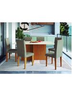 Conjunto Mesa De Jantar 170cm Com 6 Cadeiras Multimóveis CR50209 Cacau Freijó-off White-cacau