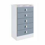 Cômoda Ursinho Infantil Com 5 Gavetas Mdp 15mm Percasa Azul
