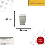 Lixeira Automática Retangular 50 Litros Com Sensor Branca