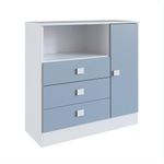 Cômoda Infantil 3 Gavetas 1 Porta Mdp 15mm Percasa Azul