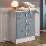 Cômoda Infantil Ursinho Com 4 Gavetas Percasa Azul
