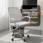 Kit 4 Cadeiras De Escritório Esteirinha Tela Mesh Branco