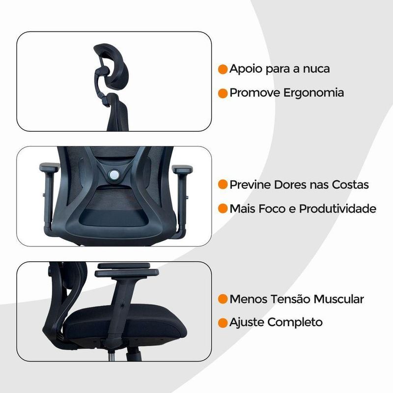 Kit 5 Cadeiras De Escritório Presidente Oficial Work