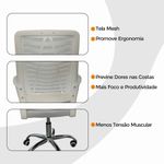 Kit 4 Cadeiras De Escritório Esteirinha Tela Mesh Branco