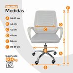 Kit 4 Cadeiras De Escritório Esteirinha Tela Mesh Branco