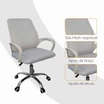 Kit 4 Cadeiras De Escritório Esteirinha Tela Mesh Branco