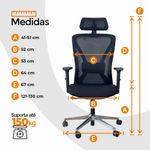 Kit 5 Cadeiras De Escritório Presidente Oficial Work