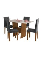 Conjunto Mesa De Jantar 137cm Com 4 Cadeiras Multimóveis CR50210 Freijó-off White-grafite