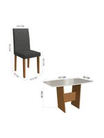 Conjunto Mesa De Jantar 137cm Com 4 Cadeiras Multimóveis CR50210 Freijó-off White-grafite