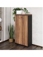 Armário De Escritório 80cm 2 Portas Com Chave Multimóveis Cr25294 Sevilha Preto