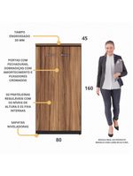 Armário De Escritório 80cm 2 Portas Com Chave Multimóveis Cr25294 Sevilha Preto
