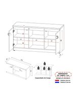 Balcão De Escritório 135cm 2 Portas Com Chave Multimóveis Cr25297 Cinza/preto Cinza/preto