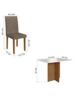 Conjunto Mesa De Jantar 110cm Com 4 Cadeiras Multimóveis CR50208 Cacau Freijó-off White-cacau