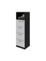 Armário De Escritório Para Arquivos 46,5cm 4 Gavetas Multimóveis Cr25295 Cinza Preto