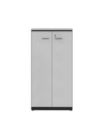 Armário De Escritório 80cm 2 Portas Com Chave Multimóveis Cr25294 Cinza/preto