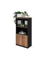 Armário De Escritório 80cm 2 Portas Com Chave Multimóveis Cr25298 Sevilha Preto