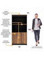 Armário De Escritório 80cm 2 Portas Com Chave Multimóveis Cr25298 Sevilha Preto