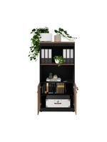 Armário De Escritório 80cm 2 Portas Com Chave Multimóveis Cr25298 Sevilha Preto