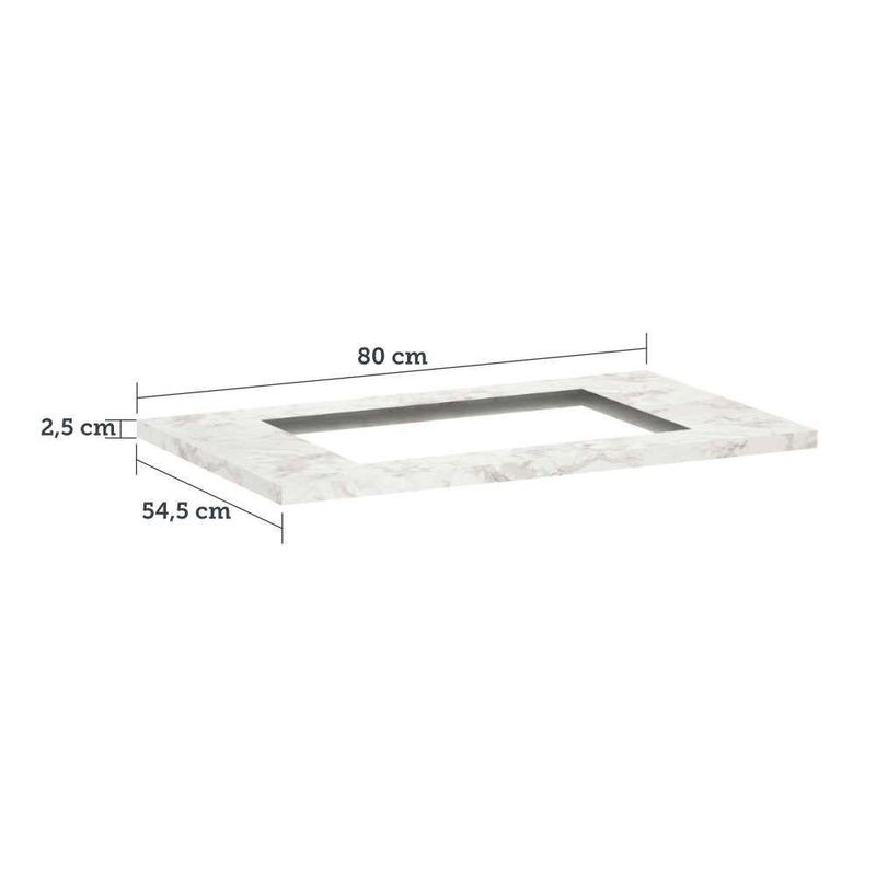 Tampo 80Cm C/ Furo Para Cooktop 4 Bocas 50Cm X 35Cm E Pré Fu