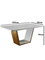 Mesa Para Sala Jantar Luna 180 Mobillare Off White/Imbuia