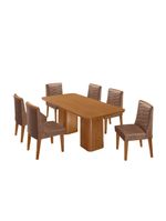 Mesa De Jantar Eloise 180cm Tampo MDF Com 6 Cadeira Moderna Tork Naturale