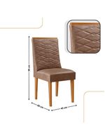 Mesa De Jantar Eloise 180cm Tampo MDF Com 6 Cadeira Moderna Tork Naturale