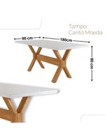 Sala De Jantar Mesa Star Tampo Laqueado E 6 Cadeiras Linho Palha/laq Off/cinam Imbuia