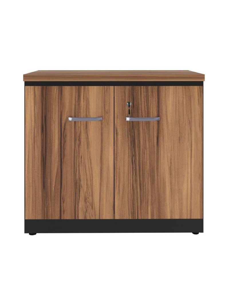 Balcão De Escritório 80cm 2 Portas Com Chave Multimóveis Cr25296 Sevilha Preto