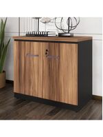 Balcão De Escritório 80cm 2 Portas Com Chave Multimóveis Cr25296 Sevilha Preto
