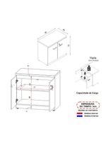 Balcão De Escritório 80cm 2 Portas Com Chave Multimóveis Cr25296 Sevilha Preto