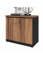 Balcão De Escritório 80cm 2 Portas Com Chave Multimóveis Cr25296 Sevilha Preto