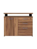 Balcão De Escritório Extensível 90cm 1 Porta Com Chave 3 Gavetas Multimóveis Cr25299 Sevilha Preto